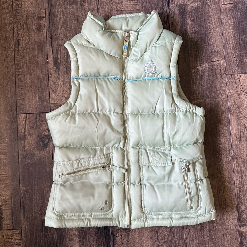 Artic Quest Kids Girls Light Green Puffer Vest